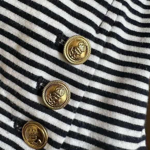 Striped Navy and White Women's Blazer - Picture 6 of 6